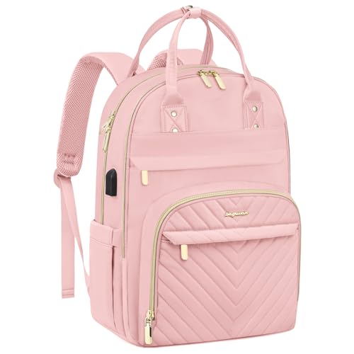 Laptop Backpack for Women Work Bag - 15.6 inch Travel Backpack with USB Charger Business Computer Backpacks for Office College Back pack for Teacher Casual Waterproof Bookbag for Nurses Pink - color: 83-pink, size: 15.6 Inch