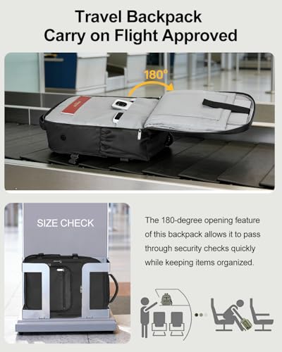 Travel Backpack for Women & Men, Carry On Personal Item Bag Flight Approved, Large Waterproof Laptop Backpack for Travel, Overnight, College & Commuting Black - color: Black