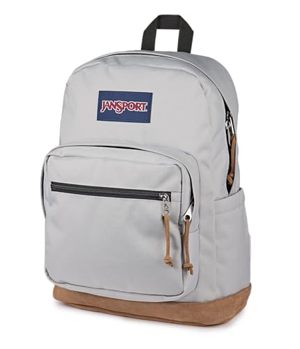 JanSport Right Pack Backpack - Durable Daypack with Padded 15 Laptop Sleeve, Spacious Main Compartment & Integrated Water Bottle Pocket - Grounded Grey - color: Grounded Grey