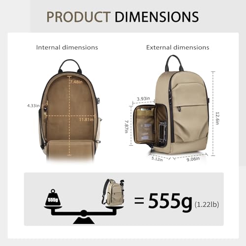 TAAOKA Camera Sling Bag, DSLR/SLR/Mirrorless Camera Backpack Case Shockproof Photography Backpack with Tripod Holder & Removable Modular Inserts Compatible with Canon/Nikon/Sony/Fuji - color: Coffee, size: Medium 9.06 x 5.12 x 15.16 inches