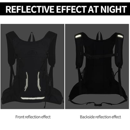 18L Hydration Backpack, Lightweight Breathable Hiking Backpack with Reflective Strips, for Riding Camping Running Commuting - color: Gray