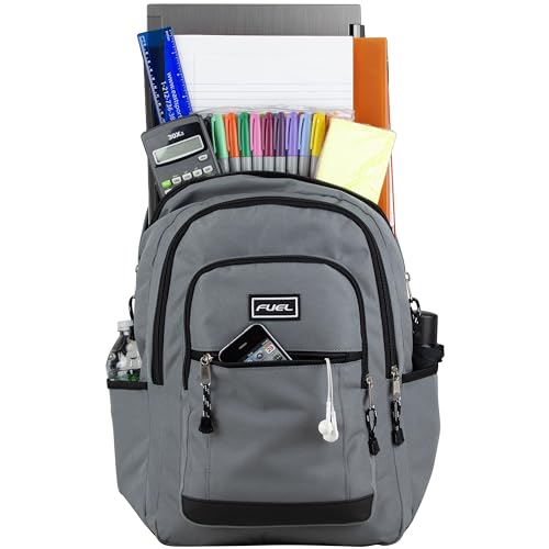 FUEL Laptop Durable Hiking Travel Commuter Carry On Casual Daypack Classic Bag Backpack, Grey - color: Grey