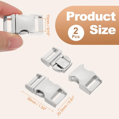 PATIKIL Quick Side Release Buckle, Metal Buckles Replacement No Sewing Snaps Clips Clasps - color: Silver, size: 1 Inch