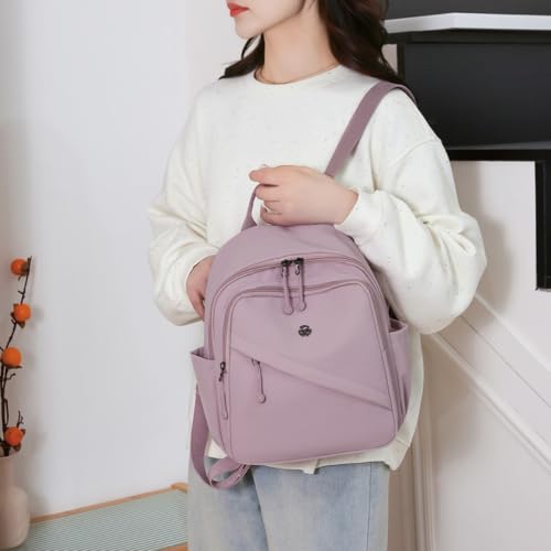 YANAER Mini Backpack Purse for Women Small Nylon Cute Light Weight Fashion Daypack for Work Travel Daily Backpack (Taro purple) - color: Taro Purple