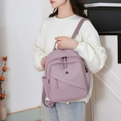 YANAER Mini Backpack Purse for Women Small Nylon Cute Light Weight Fashion Daypack for Work Travel Daily Backpack (Taro purple) - color: Taro Purple