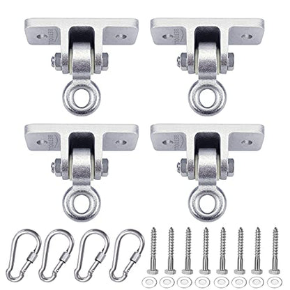 BETOOLL Heavy Duty Swing Hangers Swing Set Hardware Playground Porch Wooden Sets Indoor Outdoor Set of 4 - color: Silver 4pcs