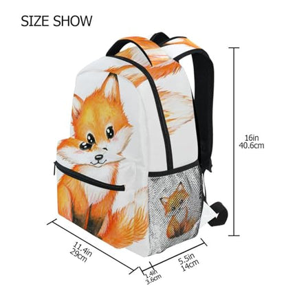 ALAZA Cute Little Fox Animal Print Large Backpack Personalized Laptop iPad Tablet Travel School Bag with Multiple Pockets - color: Fox