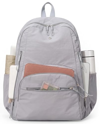 Backpack for Women, Work College Laptop Backpack, Lightweight Travel Backpack Purse, Casual Daypack Bag (Grey) - color: Grey