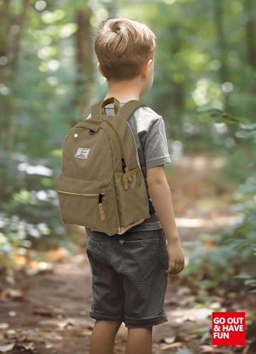 atgark Toddler Backpack for Boys 2-5: Preschool Kindergarten Backpack - 13" Daycare Backpack Fit A4 Folder - color: Peanut, style: Ages 2-5 (13" H Fit A4 Folder)