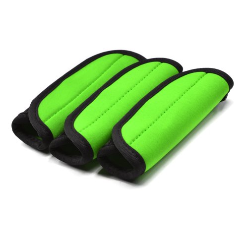 Cosmos Pack of 3 Neoprene Luggage Handle Wrap Handle Grip Luggage Identifier for Travel Bag Luggage Suitcase (Green Color) - color: Green