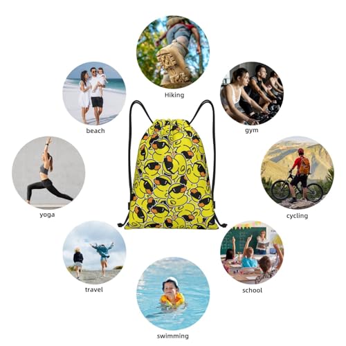 Gianlaima Duck Sunglasses Cartoon Animal Funny Drawstring Bags Backpack Bag Sport Gym Sack String Bag Yoga Dance Travel Bag For Men Women - color: Black36
