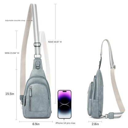 CLUCI Crossbody Bags for Women Men,Leather Sling Bag Cross Body Backpack for Woman Gifts for Women Birthday Unique - color: 0-7 Denim Blue