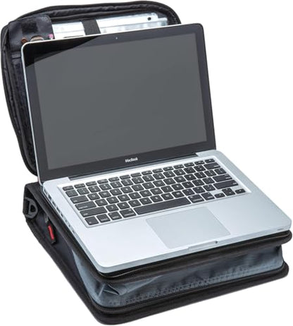 Case-it 2 Inch 3 O-Ring Zipper Binder with Padded Laptop Case Workstation, Shoulder Strap, LT-117, Black - color: D Black / Multi, size: 36 Pack