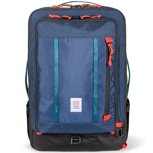 Topo Designs Global Travel Bag – 30L or 40L - Carry-On Compliant Most Airlines, Durable Travel Duffel Bag, Clam Shell Main Pocket, Laptop Sleeve, Backpack, Sling, Luggage (40L / Navy) - color: Navy, size: 40L