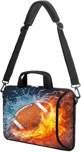 AMARY 17" Laptop Shoulder Bag Carrying Case Adjustable shoulder straps, comfortable handle, front pocket for storing mouse (Football) - color: Football