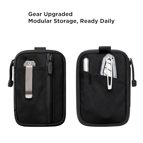 ALPAKA HUB Pouch Pro EDC Organizer - Small Tool Pouch for Electronics, Cables with YKK Zipper, Daily Use and Travel - Axogrid 300D Weatherproof UV Resistant Fabric - color: Black Axogrid 300D