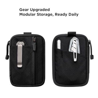 ALPAKA HUB Pouch Pro EDC Organizer - Small Tool Pouch for Electronics, Cables with YKK Zipper, Daily Use and Travel - Axogrid 300D Weatherproof UV Resistant Fabric - color: Black Axogrid 300D