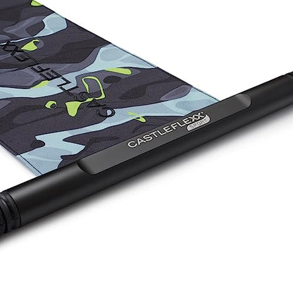 CastleFlexx Sport Mobility and Full Body Strengthening Device |Non-Elastic Stretch Strap with Super-Grip Tactical Silicone Handles for Exercise, Stretching, Therapy & Yoga |Height 5’9” Regular Camo