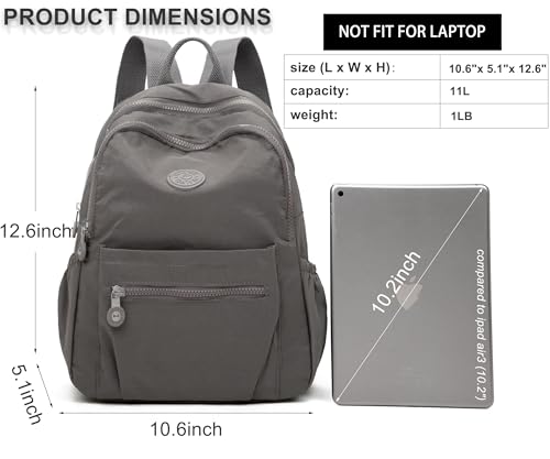 Pealwel Mini Backpack Purse for Women,Small Nylon backpacks for Ladies Backpacks Women Anti Theft Travel Bag (Grey) - color: Grey