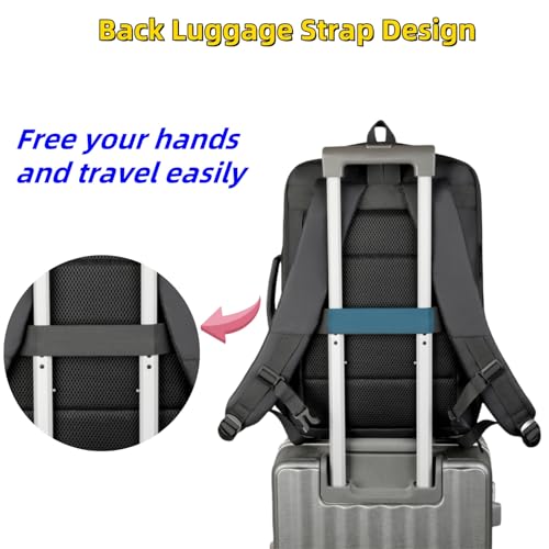 Business & Travel Laptop Backpack, Expandable Laptop Backpack,Carry on backpack,With USB Charging Port, Water Resistant, Men Women (01#Black) - color: 01#black