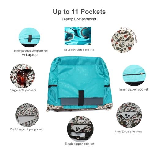 Diaper Backpack Totepack Crossbody 3 in 1 Laptop Tote with Insulated Pocket - color: Multicolor