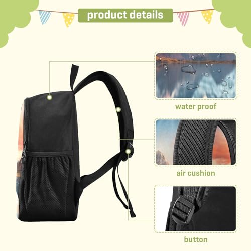 Lightweight Waterproof Backpack with Mountains Design - Durable Travel Daypack for Everyday Use#592