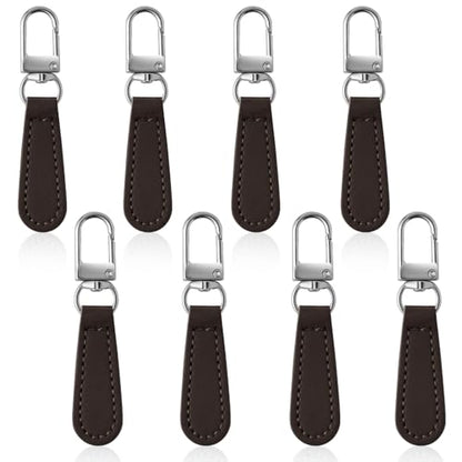 Deoward Zipper Pull Replacement Leather Handle Detachable Zipper Repair Tab for Luggage, Backpacks, Suitcases, Jackets, Purses, Handbags (8 PCS) - style: Leather Handle Zipper Pulls (Coffee Brown)