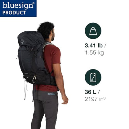 Osprey Stratos 36L Men's Hiking Backpack - Lightweight Backpacking Pack with Waterproof Raincover - Camping Bag, Pine Leaf - color: Pine Leaf, style: 36l