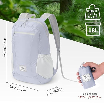 Naturehike 18L Lightweight Hiking Daypack, Waterproof Camping Packable Backpack Ultralight for Travel, Airplane, Adults - color: Lavender
