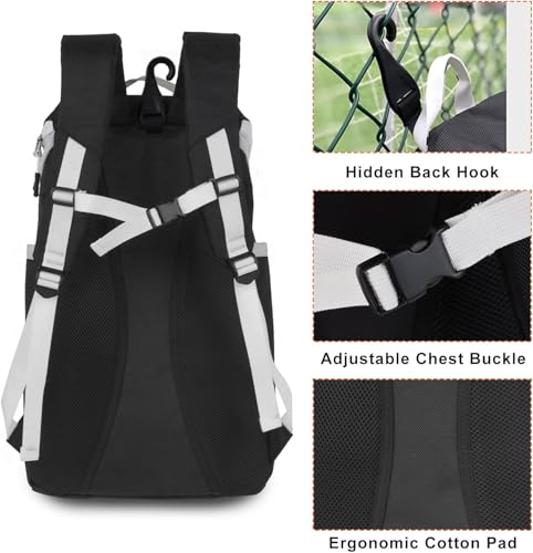 TPAID Sturdy Soccer Bag, Soccer Backpack with Shoes Compartment for Soccer Ball Basketball Baseball Volleyball Football, Large Capacity Sport Equipment Bags for Men and Women