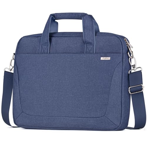 BAFFINA Laptop Shoulder Bag 15.6 16 17.3 Inch for Men Women,Waterproof Computer Carrying Case Messenger Bag Briefcase Work - color: Blue, size: 14-16 Inch