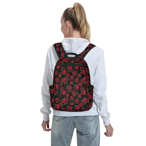 Lightweight Daypack Red Rose Flower Floral, Stands Upright, Padded Laptop Sleeve, for Commuters & Travel - color: Picture (1186)