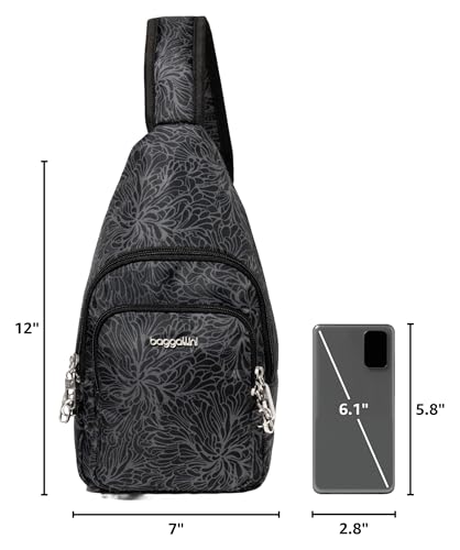 Baggallini Securtex Anti-Theft Daytripper Sling - color: Midnight Blossom