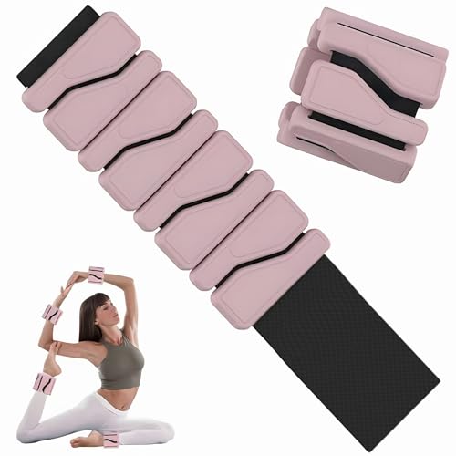 Adjustable Wrist & Ankle Bangles Set | 2 lbs for Man and Woman (1lb Each Arm/Leg Weight) for Home Fitness, Jogging, Yoga, Swimming, Pilates, Cycling & Toning - color: Pink