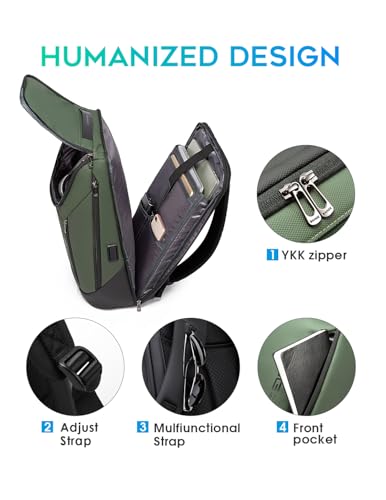 FUTURE AESTHETIC Business Smart Backpack Waterproof fit 15.6 Inch Laptop Backpack with USB Charging Port,Travel Backpack - color: Green
