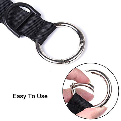 Wisdompro Jacket Gripper Strap, Add a Bag Luggage Straps Baggage Suitcase Belts Travel Accessories with Hook and D-Ring - Make Your Hands Free, Easy to Carry Your Extra Bags - Black - color: Black