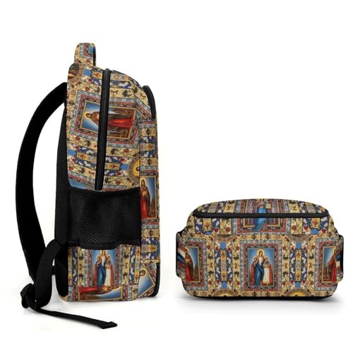 Laptop Backpack Catholic Saints Images, Work Backpack with Breathable Shoulder Straps for Office Commute - color: Pattern (323)