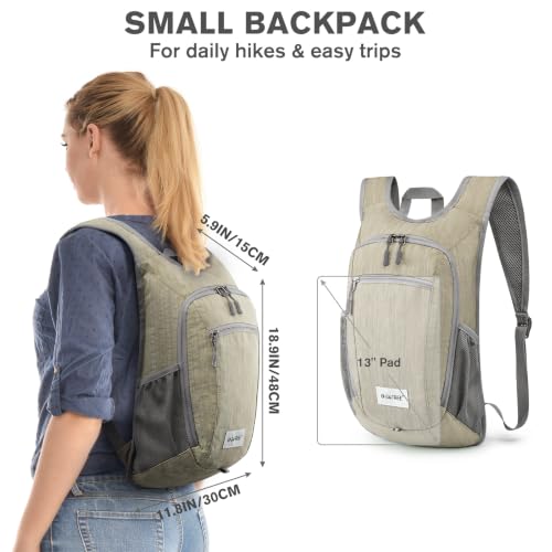 G4Free 10L/15L Hiking Backpack Lightweight Packable Hiking Daypack Small Travel Outdoor Foldable Shoulder Bag - color: Beige, size: 20L