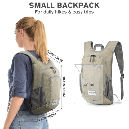 G4Free 10L/15L Hiking Backpack Lightweight Packable Hiking Daypack Small Travel Outdoor Foldable Shoulder Bag - color: Beige, size: 20L
