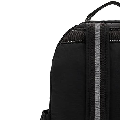 Kipling Women's Seoul 15" Laptop Backpack, Durable, Roomy with Padded Shoulder Straps, Built-In Protective Sleeve - color: True Black, size: 12.75''L x 17.25''H x 8''D