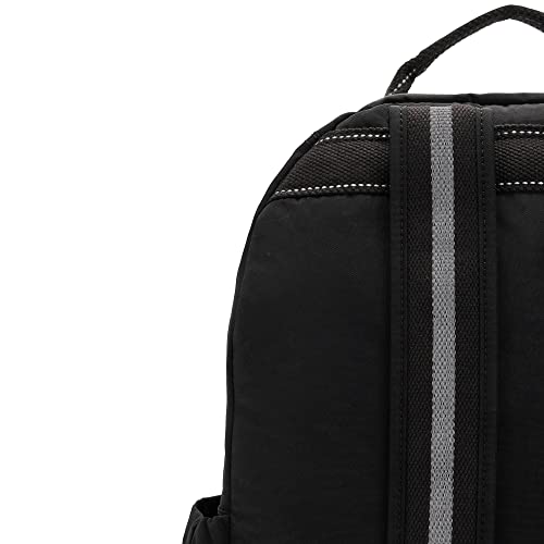 Kipling Women's Seoul 15" Laptop Backpack, Durable, Roomy with Padded Shoulder Straps, Built-In Protective Sleeve - color: True Black, size: 12.75''L x 17.25''H x 8''D