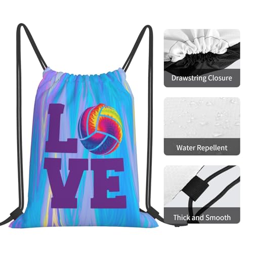 Love Volleyball Unisex Drawstring Backpack Bag Sport Gym Travel Swim Sackpack - color: Love Volleyball6