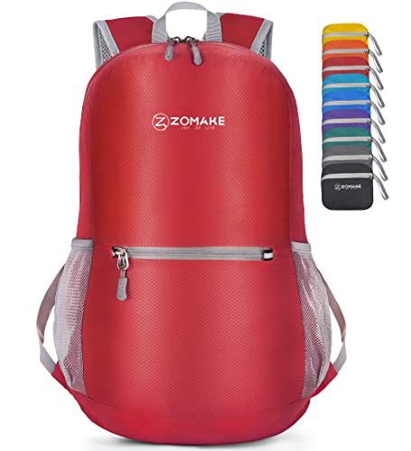 ZOMAKE Ultra Lightweight Hiking Backpack 20L, Packable Small Backpacks Water Resistant Daypack for Women Men(Bright Red) - color: Bright Red