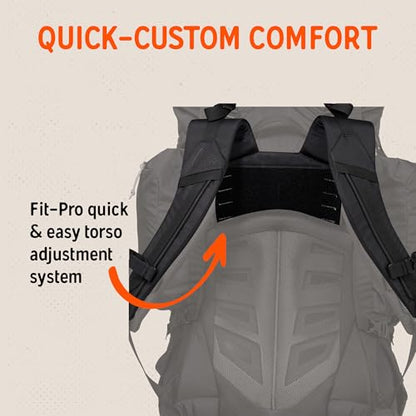 Kelty Coyote 60-105 Liter Internal Frame Backpack - Hiking, Backpacking, Travel, Hydration Compatible, Adjustable Torso (85L / Black) - color: Black, style: 85 Liter