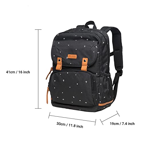 KAUKKO Laptop Backpack for Unisex Casual Daypack Fits 15.6" Laptop (09-BLACK) - color: 09-black