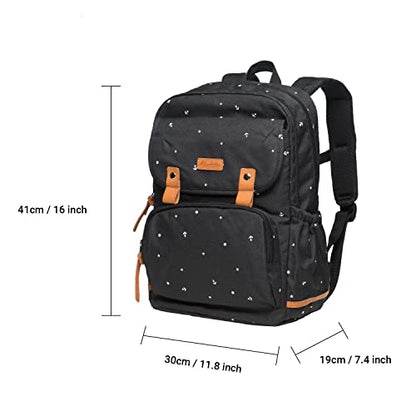KAUKKO Laptop Backpack for Unisex Casual Daypack Fits 15.6" Laptop (09-BLACK) - color: 09-black