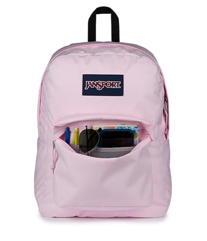 JanSport SuperBreak One Backpack - Durable, Lightweight Bag with 1 Main Compartment, Front Utility Pocket with Built-in Organizer, Premium Backpack, Pink Ice - color: Pink Ice
