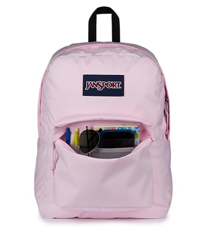 JanSport SuperBreak One Backpack - Durable, Lightweight Bag with 1 Main Compartment, Front Utility Pocket with Built-in Organizer, Premium Backpack, Pink Ice - color: Pink Ice