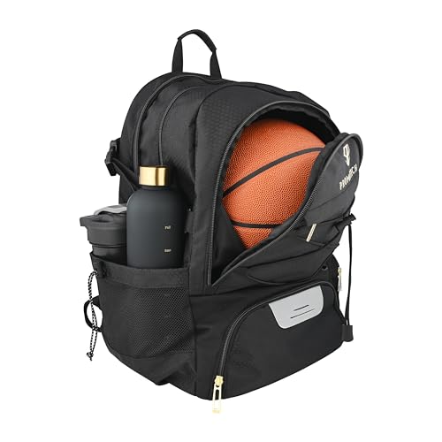 Sports Backpack, All-in-One Design for Size 5 Soccer Ball or Size 7 Basketball, Laptop-Ready, Cleat Storage, Hydration System, Quick Access Zipper - Ideal for Gym and Sports