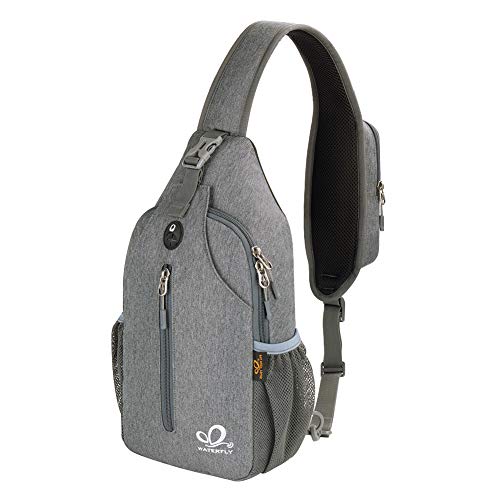 WATERFLY Crossbody Sling Backpack Sling Bag Travel Hiking Chest Bags Daypack (Dark gray) - color: Dark Gray